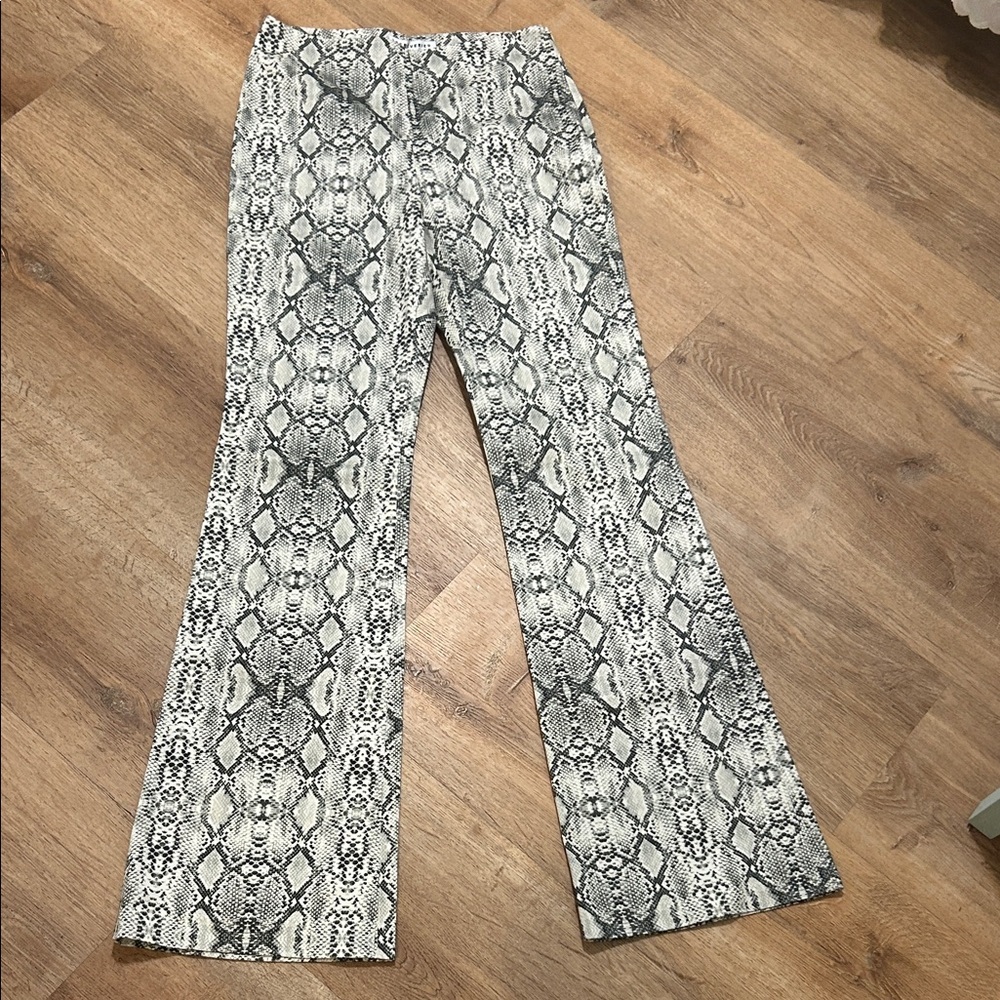 Les Rêveries Snakeskin Flare Pants